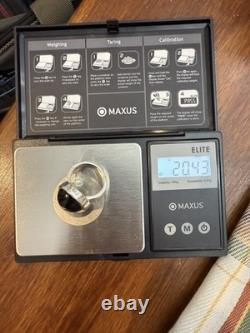 AY 925 Sterling Silver Vintage Real Black Onyx Gemstone Ring Size 7 20.4g