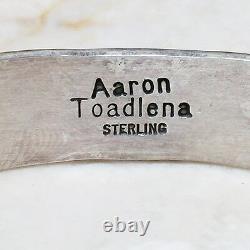 Aaron Toadlena Vintage Oxidized Sterling Silver Bracelet Cuff 6