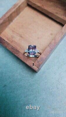 Alexandrite Ring, 925 Sterling Silver Color Change Stone Ring Anniversary Ring