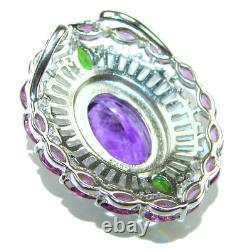 Amethyst 8.2ct Vintage Style Pendant 925 Sterling Silver Handcrafted