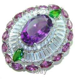 Amethyst 8.2ct Vintage Style Pendant 925 Sterling Silver Handcrafted
