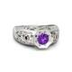 Amethyst Round Cut With 925 Sterling Silver Ring For Men's #d512