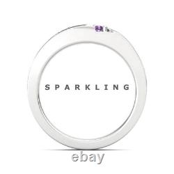 Amethyst Round Cut With 925 Sterling Silver Ring For Men's #D514