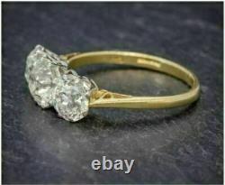 Antique 5.25. Ct Diamond White Round Cut Art Deco Vintage Wedding Ring 925 Silver