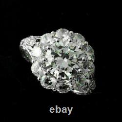 Antique Filigree Vintage Art Deco Wedding Ring 14K White Gold Over 2.1Ct Diamond