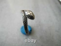 Antique Rare Victorian Silver Snake Occult Ring
