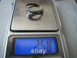 Antique Rare Victorian Silver Snake Occult Ring