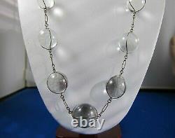 Antique Rock Crystal Undrilled Art Deco Fine Orb Necklace- Pools of Light