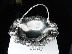 Antique Sterling Silver Swing Handled Basket, Thomas Bradbury & Sons Ltd 1863