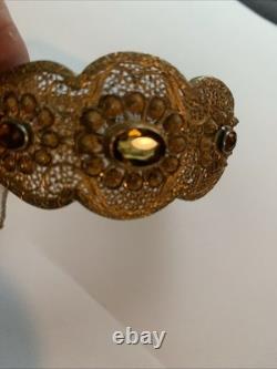 Antique Victorian Gilt Silver Citrine Bracelet