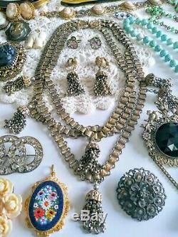 Antique Victorian Nouveau Vintage Jewelry Lot 800 GF Shell Cameos Book Chain +++