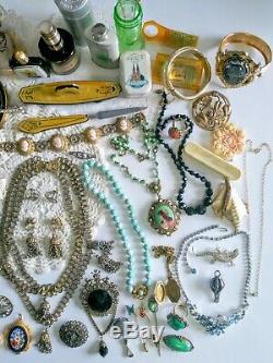 Antique Victorian Nouveau Vintage Jewelry Lot 800 GF Shell Cameos Book Chain +++