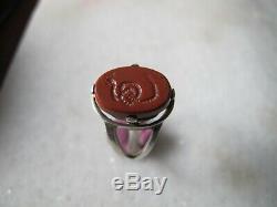 Antique Victorian Silver Engraved Snake Red Jasper Stone Ring