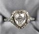 Antique Vintage 2.10ct Pear Cut White Diamond Engagement Wedding Ring In Silver