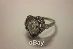 Antique Vintage 2.10Ct Pear Cut White Diamond Engagement Wedding Ring In Silver