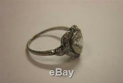 Antique Vintage 2.10Ct Pear Cut White Diamond Engagement Wedding Ring In Silver