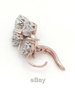 Antique Vintage Art Deco 3.55Ct Diamond Dangle Lever Back 14K Gold Over Earrings