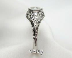 Antique Vintage Art Deco Engagement Wedding Ring 2Ct Diamond 925 Sterling Silver