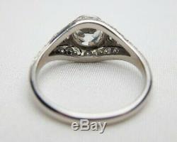Antique Vintage Art Deco Engagement Wedding Ring 2Ct Diamond 925 Sterling Silver