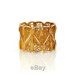 Antique Vintage Art Deco Sterling 800 Silver Gold Portuguese Filigree Ring S 5.5