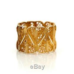 Antique Vintage Art Deco Sterling 800 Silver Gold Portuguese Filigree Ring S 5.5