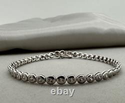 Antique Vintage Art Deco Tennis Bracelet 925 Sterling Silver Lab Created Diamond