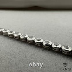 Antique Vintage Art Deco Tennis Bracelet 925 Sterling Silver Lab Created Diamond