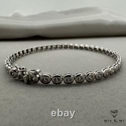 Antique Vintage Art Deco Tennis Bracelet 925 Sterling Silver Lab Created Diamond