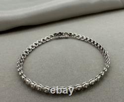 Antique Vintage Art Deco Tennis Bracelet 925 Sterling Silver Lab Created Diamond