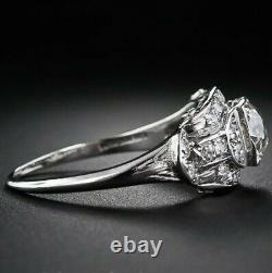 Antique Vintage Brilliant Cut Round Diamond Art Deco Engagement Ring 925 Silver