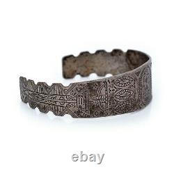 Antique Vintage Coin Sterling Silver Northwest Native American Cuff Bracelet