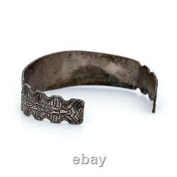 Antique Vintage Coin Sterling Silver Northwest Native American Cuff Bracelet