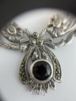 Antique Vintage Collar Garnet Necklace 19 Sterling Silver 925