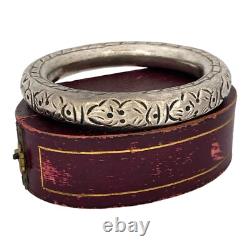 Antique Vintage Deco Sterling Silver Chinese Puffy Rattle Bangle Bracelet 65.5g