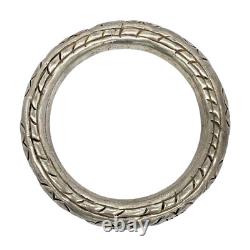 Antique Vintage Deco Sterling Silver Chinese Puffy Rattle Bangle Bracelet 65.5g