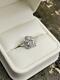 Antique Vintage Engagement Wedding Ring 1.26ct Round Diamond 14k White Gold Over
