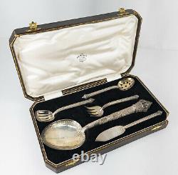 Antique Vintage Indian Style Sterling Silver Serving Set Bangkok Singapore