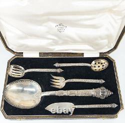 Antique Vintage Indian Style Sterling Silver Serving Set Bangkok Singapore