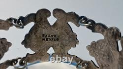 Antique Vintage Mexican Sterling Silver Link / Panel Bracelet VERY NICE