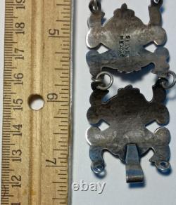 Antique Vintage Mexican Sterling Silver Link / Panel Bracelet VERY NICE