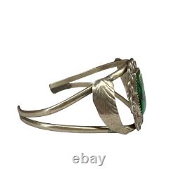 Antique Vintage Native Navajo Pawn Sterling Silver Turquoise Cuff Bracelet 19.4g