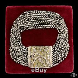 Antique Vintage Nouveau Sterling 800 Silver Austro Hungarian 10 Strand Necklace