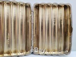 Antique / Vintage Solid Sterling Silver Ornate Cigarette Case 3 1/2 x 2 1/2 80g