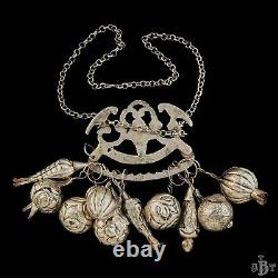 Antique Vintage Victorian Sterling Silver Ragastens Penca Balangandan Necklace