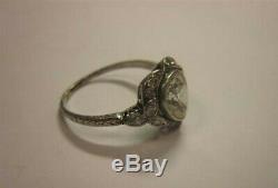 Art Deco 2.88 Ct Pear Shape Diamond Vintage Antique Wedding Ring 925 Silver