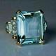 Art Deco 7.20 Ct Emerald Cut Aquamarine Vintage Wedding Ring 14k Yellow Gold Fn