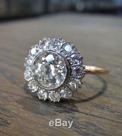 Art Deco 925 Silver 3.25 Ct White Diamond Vintage Victorian Antique Jewelry Ring