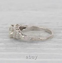Art Deco Antique 2.50 Ct White Diamond Vintage Wedding Ring 925. Sterling Silver