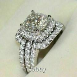 Art Deco Antique 3.70 Ct Diamond Vintage Wedding Ring Set 925 Sterling Silver