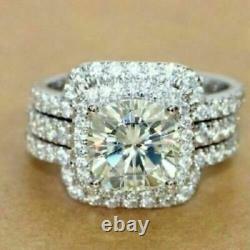 Art Deco Antique 3.70 Ct Diamond Vintage Wedding Ring Set 925 Sterling Silver